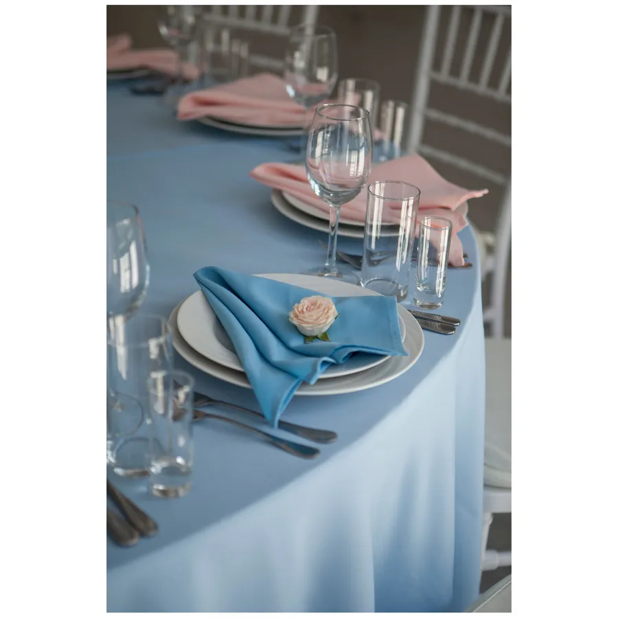 Скатерть "Альфа" пастельно-голубая круглая - Фото миниатюра 5