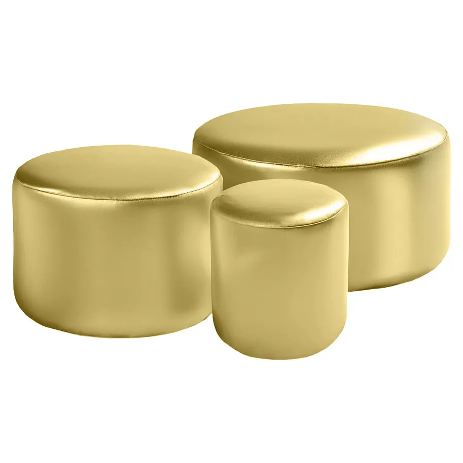 Набор пуфов "Фуфик" | золото - Фото миниатюра 1