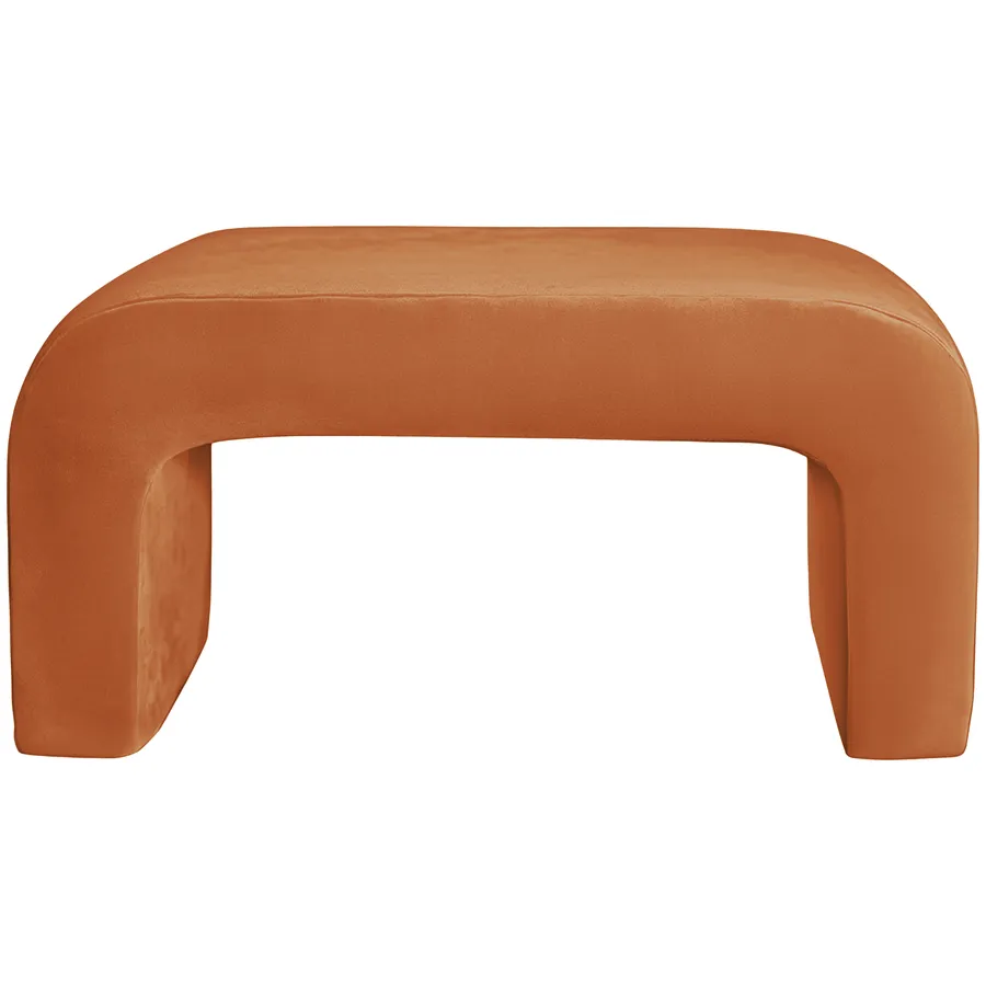 Пуфик "Боу" макс | рыжая лиса бархат - Фото миниатюра 1