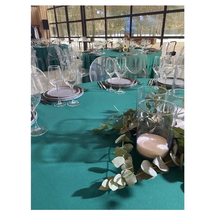 Скатерть "Альфа" изумрудная круглая - Фото миниатюра 3