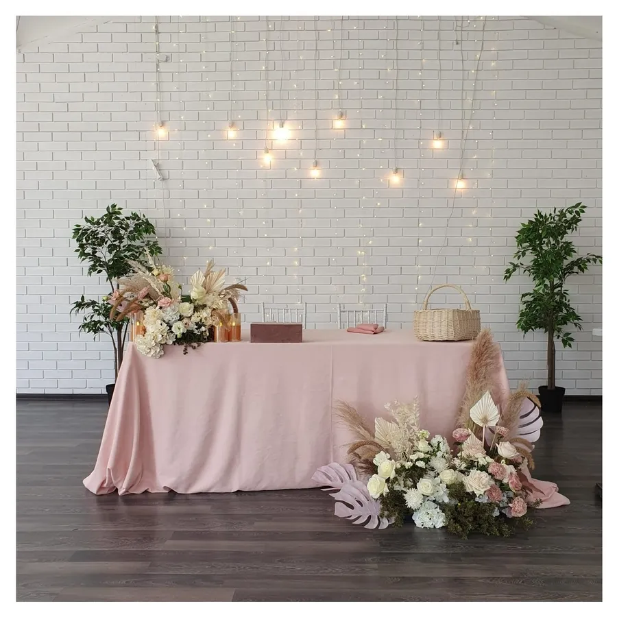 Скатерть канвас "Гамма" пудровая прямоугольная - Фото миниатюра 5