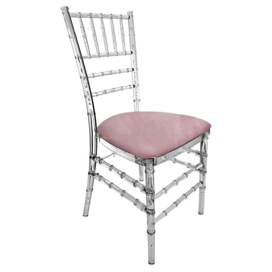 Стул "Тиффани" прозрачный, розовая сакура бархат - Фото миниатюра 1