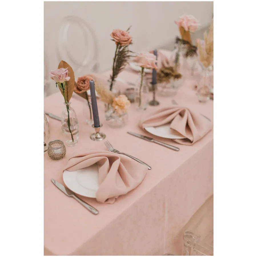 Скатерть канвас "Гамма" пудровая прямоугольная - Фото миниатюра 4