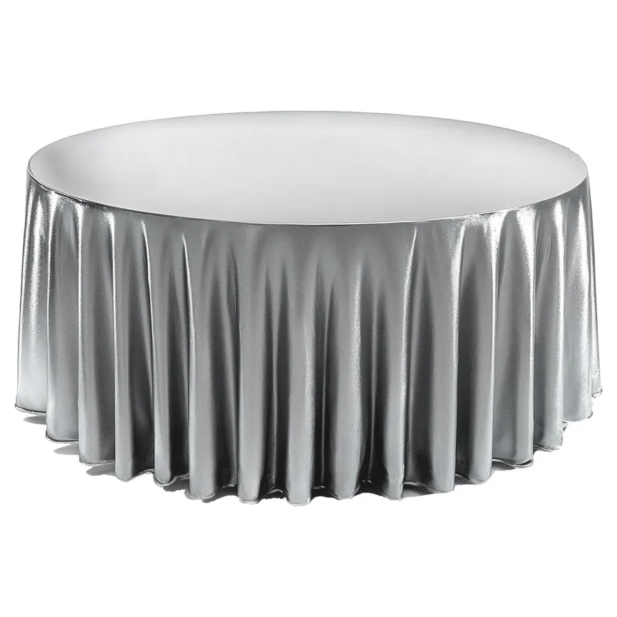 Скатерть "Юми" | серебряная металлик круглая - Фото основное 1