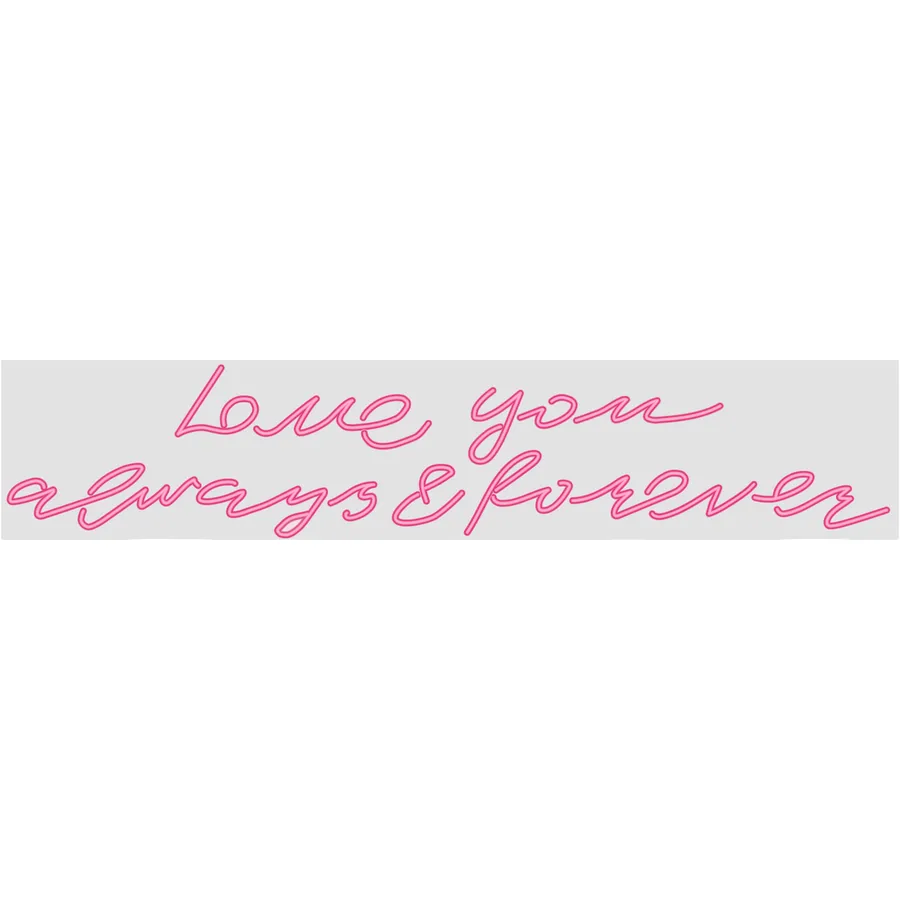 Неоновая надпись "Love you always and forever" - Фото миниатюра 1