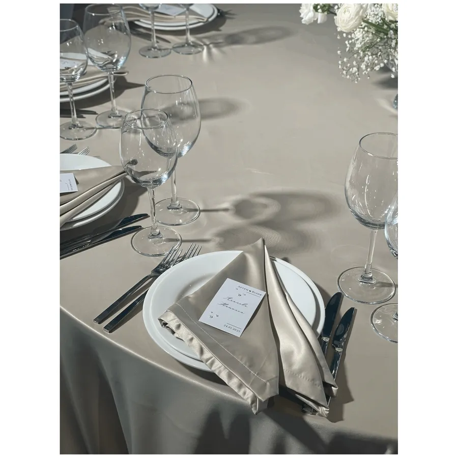 Скатерть "Шелк" шампань круглая - Фото миниатюра 2