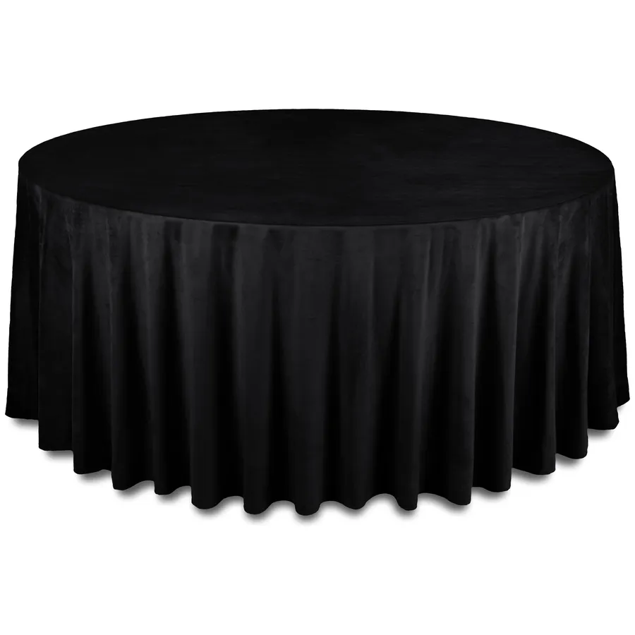 Скатерть бархатная "Бета" черная круглая