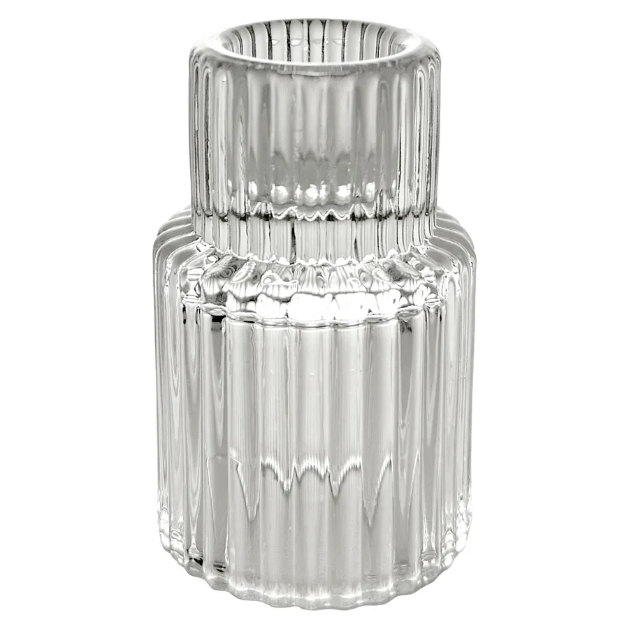 Подсвечник "Гарри" стеклянный прозрачный - Фото миниатюра 1