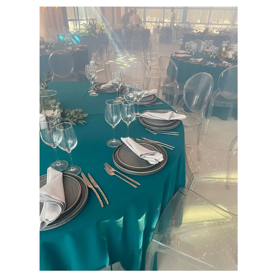 Скатерть "Альфа" изумрудная круглая - Фото миниатюра 2