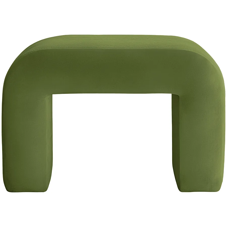 Пуфик "Боу" мини зеленый чай бархат - Фото миниатюра 1