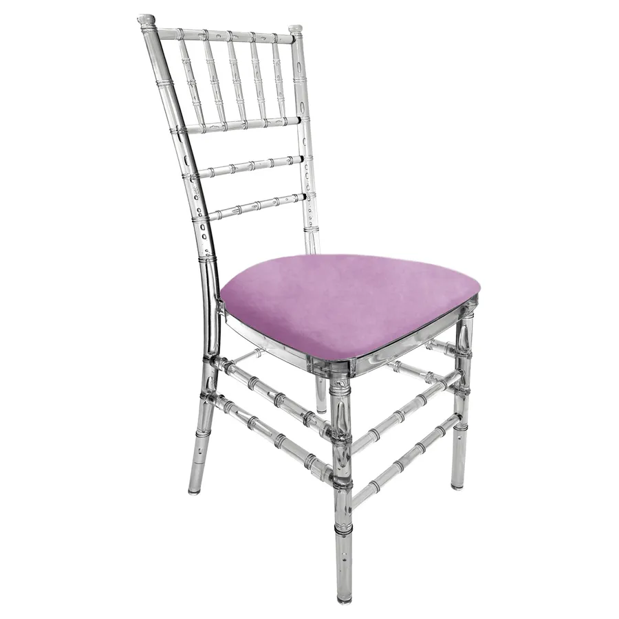 Стул "Тиффани" прозрачный, фиалковый бархат - Фото основное 1