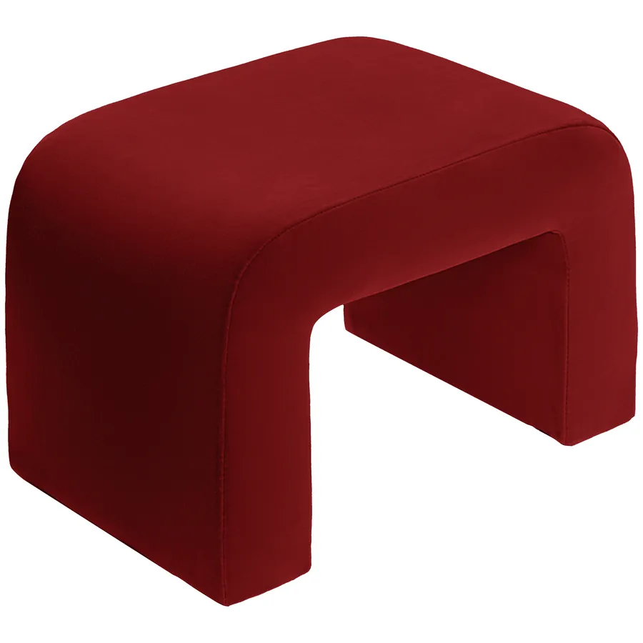 Пуфик "Боу" мини гранатовый бархат - Фото миниатюра 2