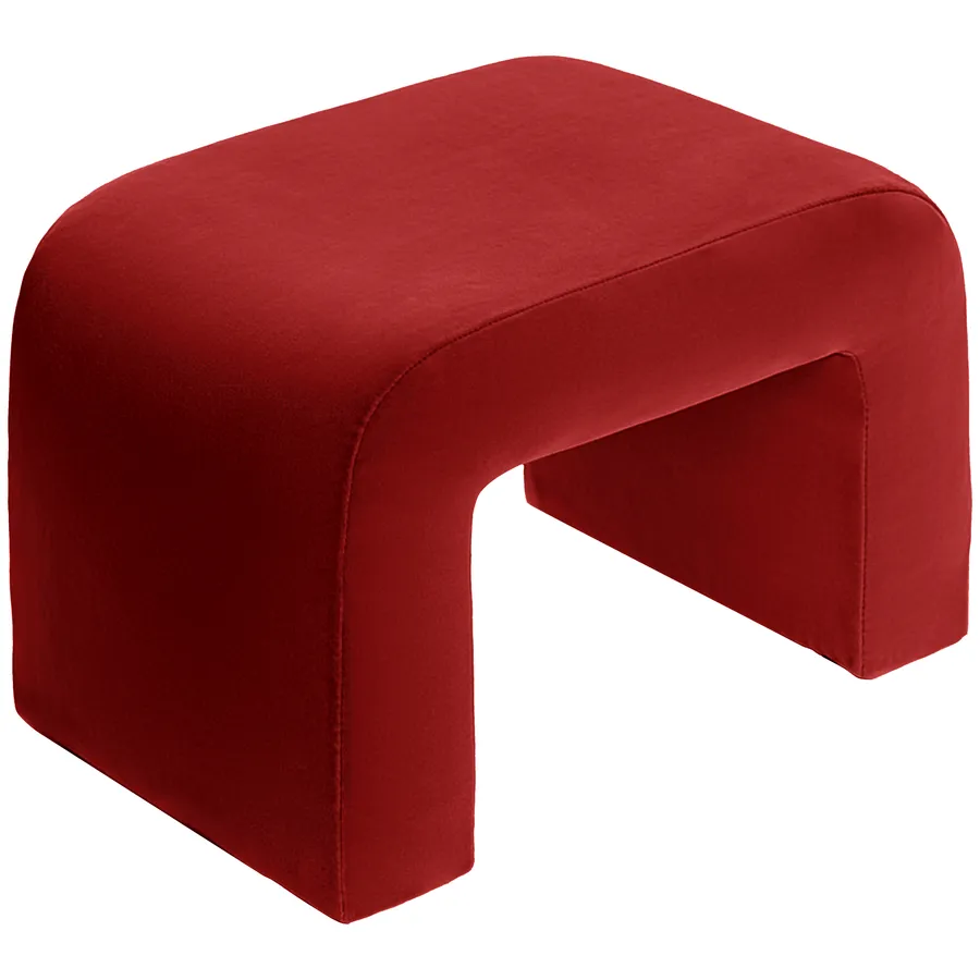 Пуфик "Боу" мини клубничный бархат - Фото миниатюра 2