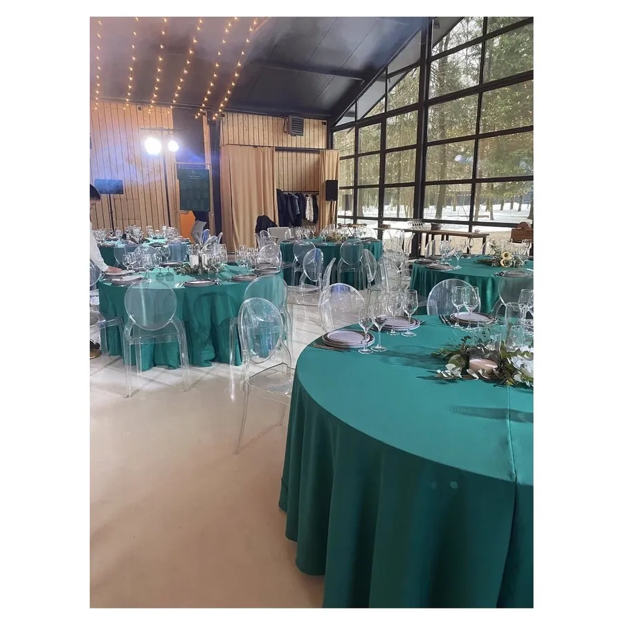 Скатерть "Альфа" изумрудная круглая - Фото миниатюра 4