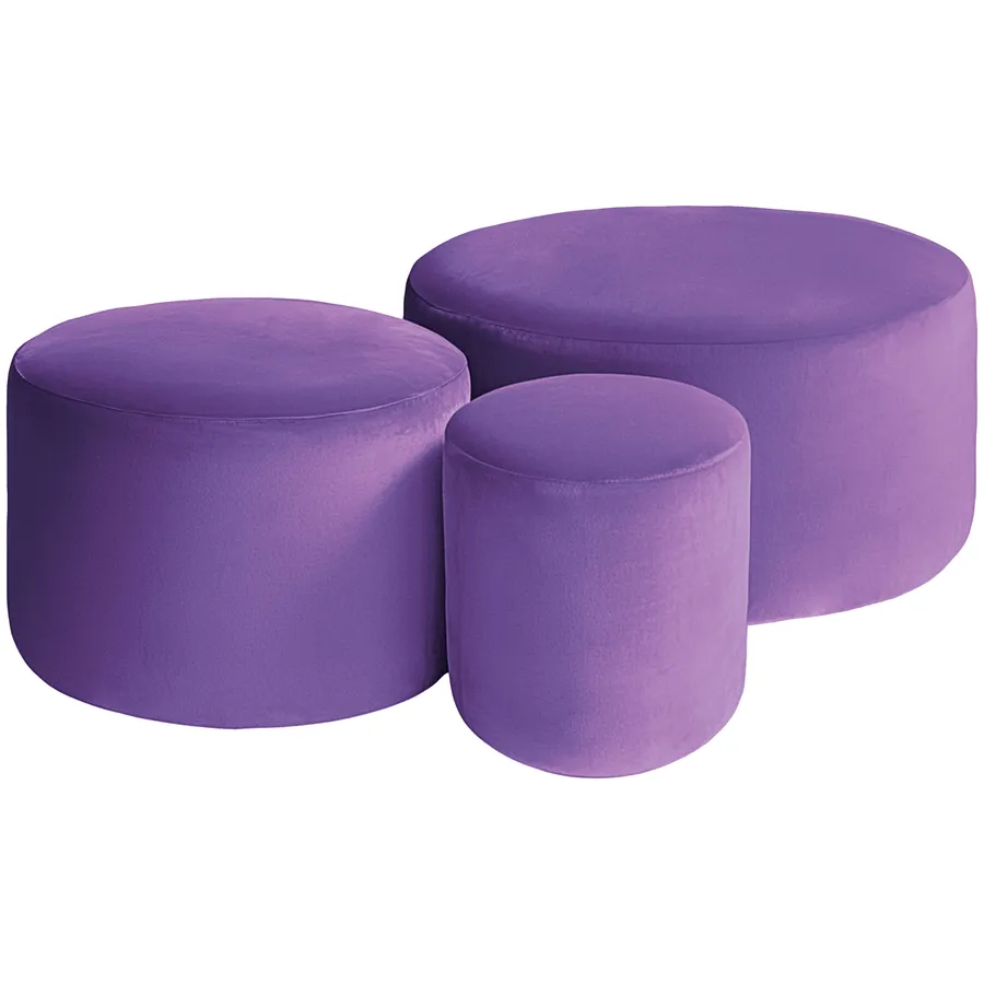 Набор пуфов "Фуфик" фиолетовый люпин бархат - Фото основное 1