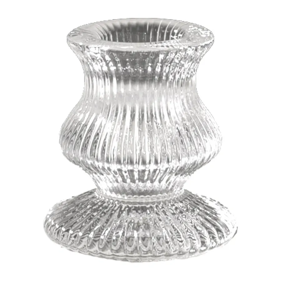 Подсвечник "Драко" стеклянный прозрачный - Фото миниатюра 1