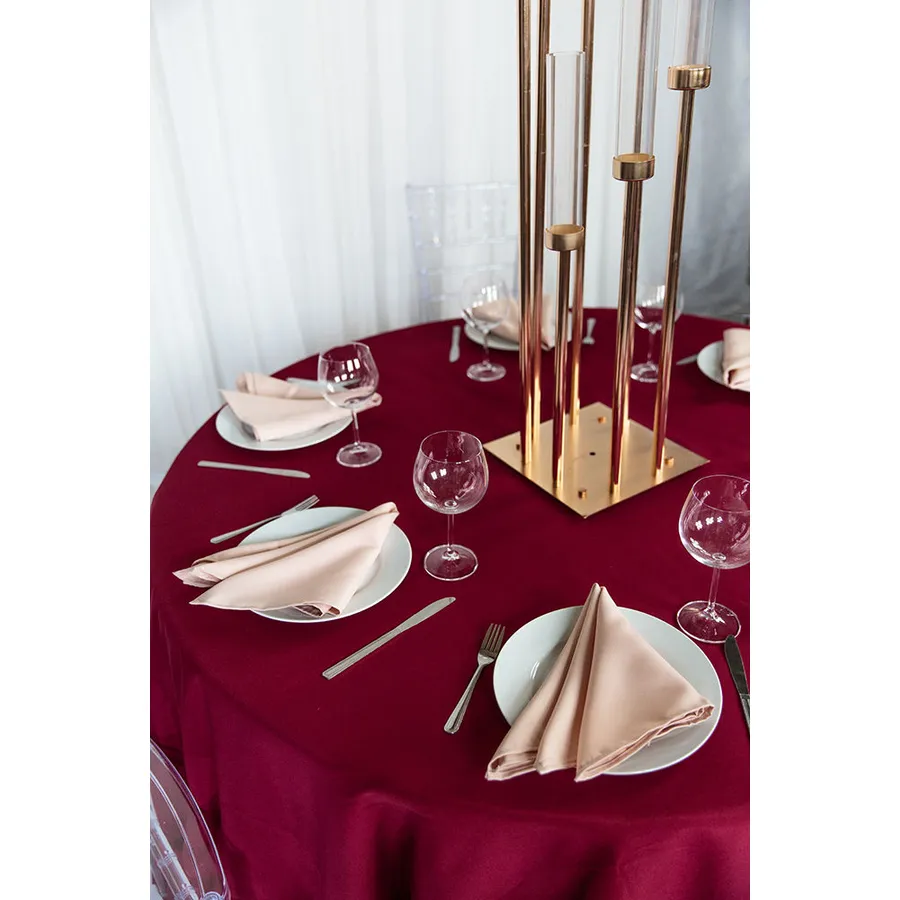 Скатерть "Альфа" бордо круглая - Фото миниатюра 3