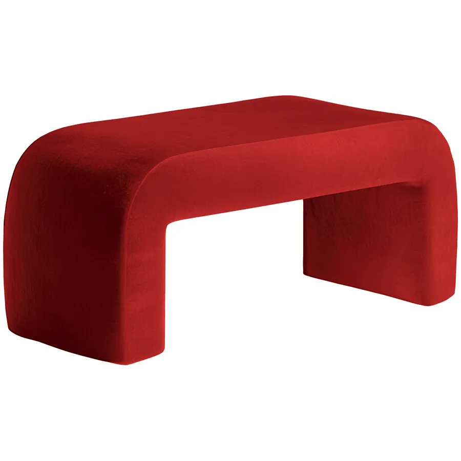 Пуфик "Боу" макс клубничный бархат - Фото миниатюра 2
