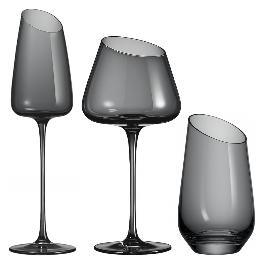 Бокал "Роулинг"  серый под шампанское - Фото миниатюра 2