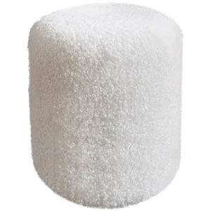 Чехол пуфик "Фуфик" мини мех букле белый