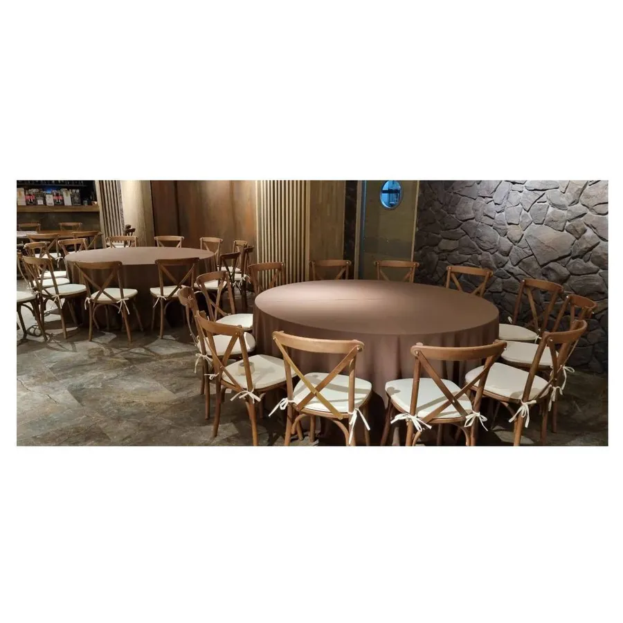 Скатерть "Альфа" кофейная круглая - Фото миниатюра 2