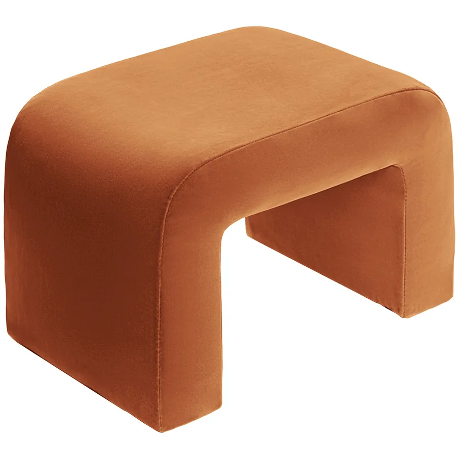 Пуфик "Боу" мини | рыжая лиса бархат - Фото миниатюра 2