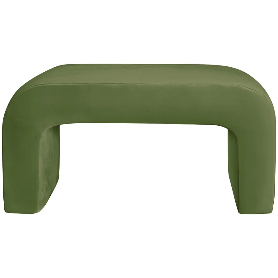 Пуфик "Боу" макс зеленый чай бархат - Фото миниатюра 1