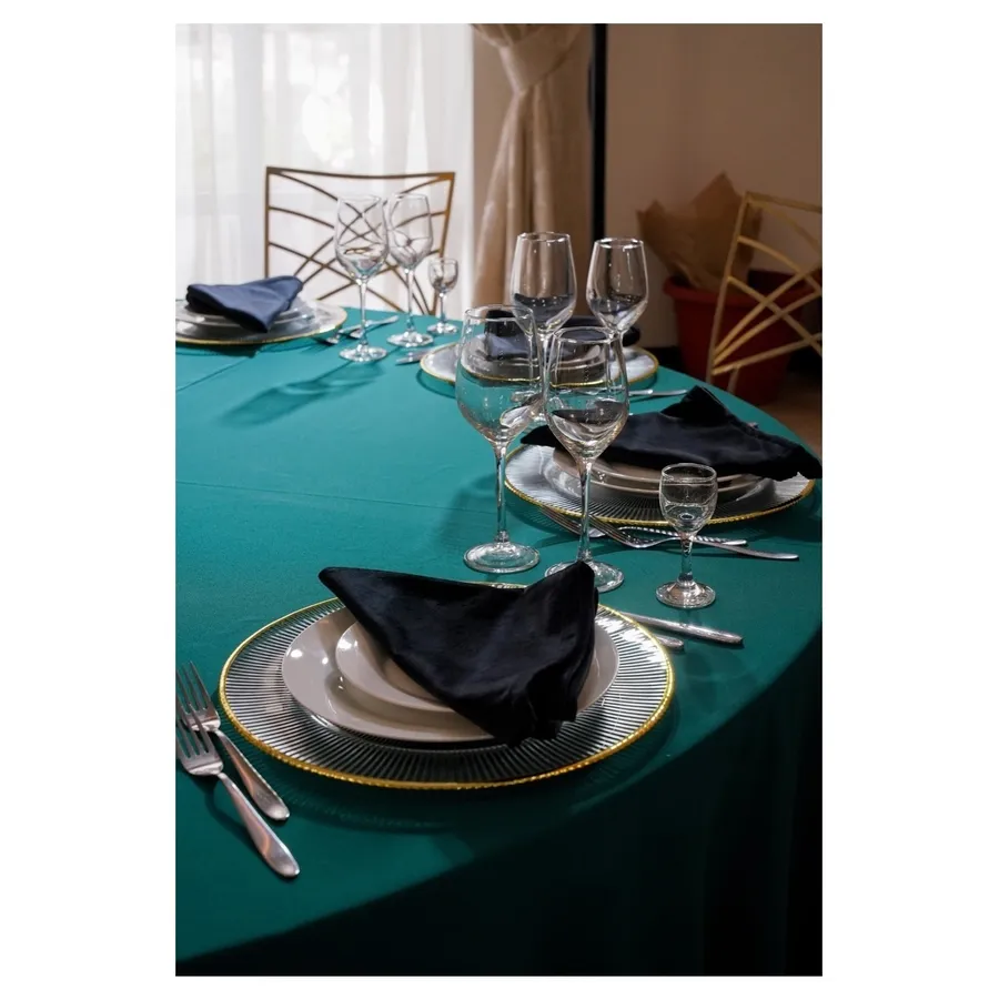 Скатерть "Альфа" изумрудная круглая - Фото миниатюра 6