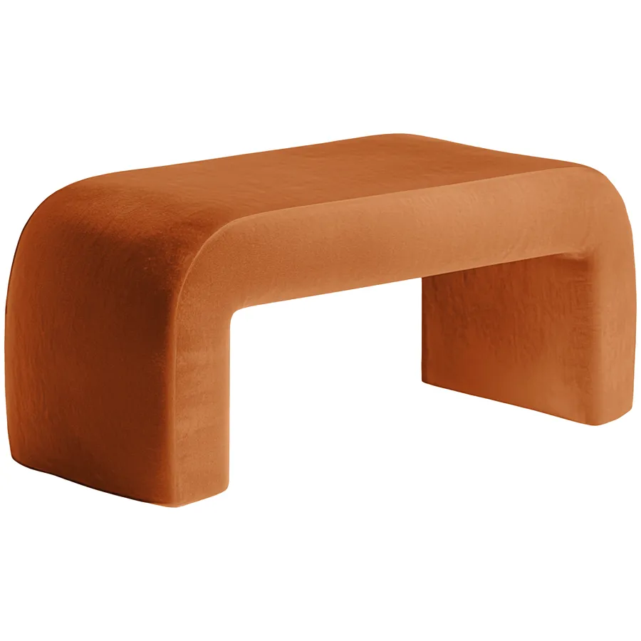 Пуфик "Боу" макс | рыжая лиса бархат - Фото миниатюра 2