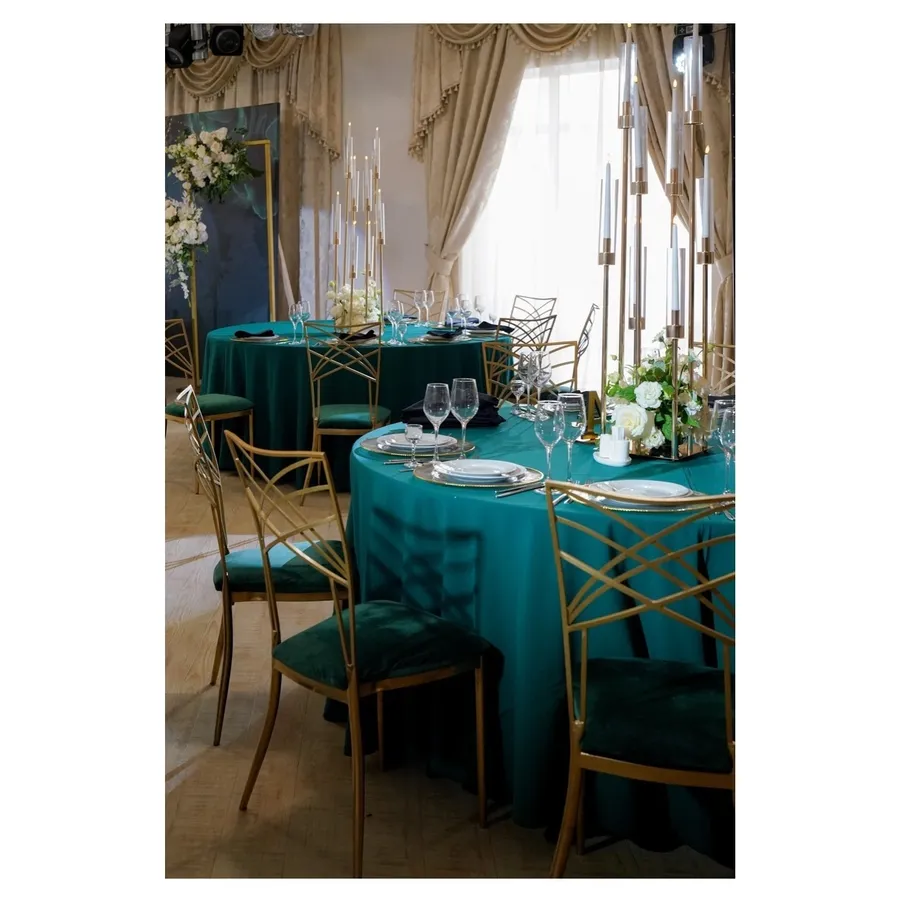 Скатерть "Альфа" изумрудная круглая - Фото миниатюра 5