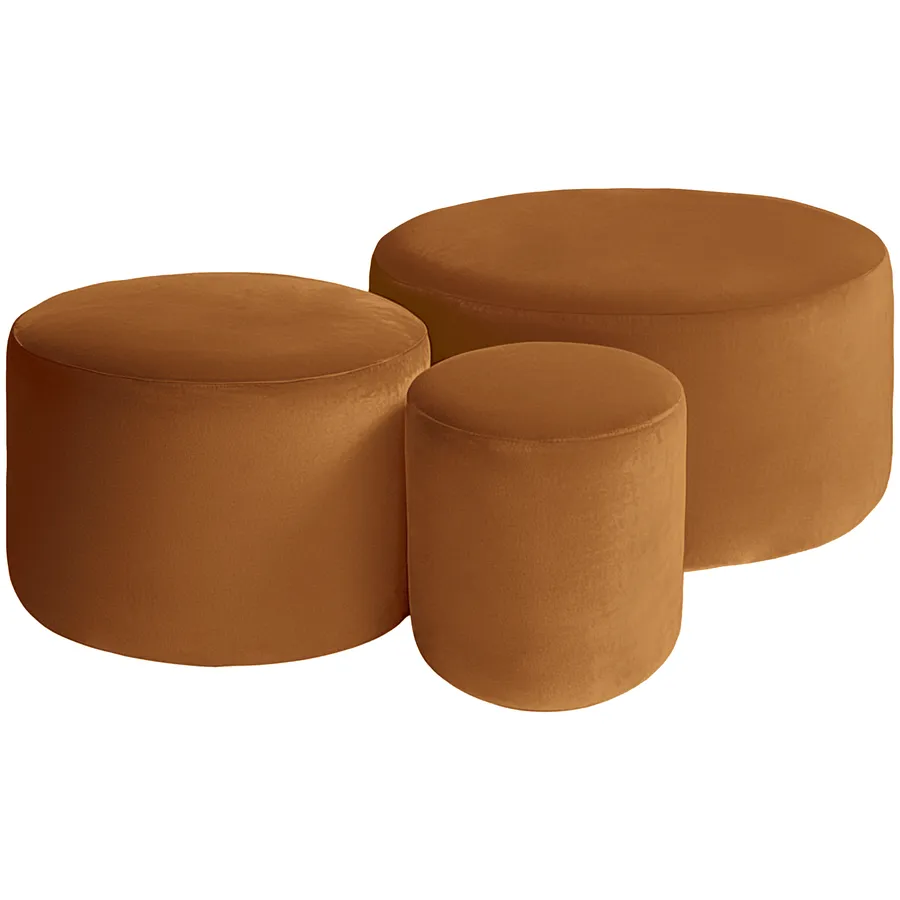 Набор пуфов "Фуфик" рыжая лиса бархат - Фото основное 1