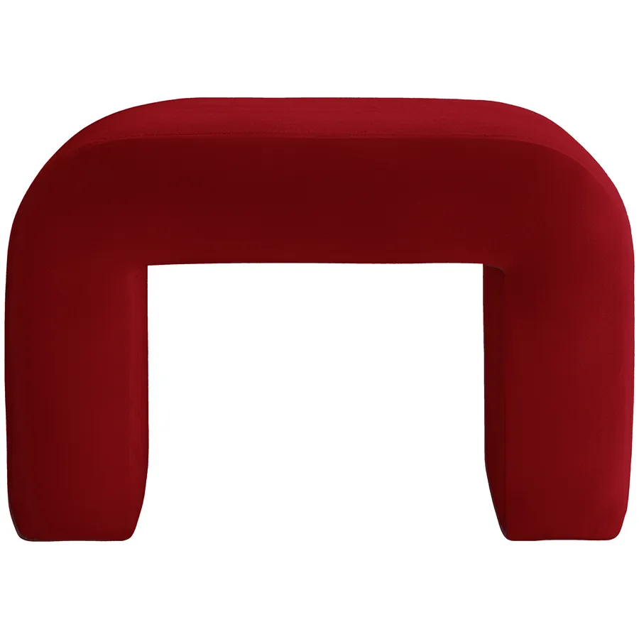 Пуфик "Боу" мини гранатовый бархат - Фото миниатюра 1