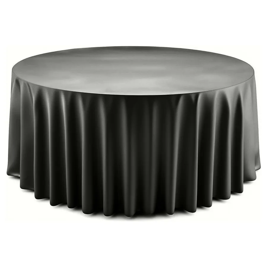 Скатерть "Шелк" черный бриллиант круглая - Фото миниатюра 1