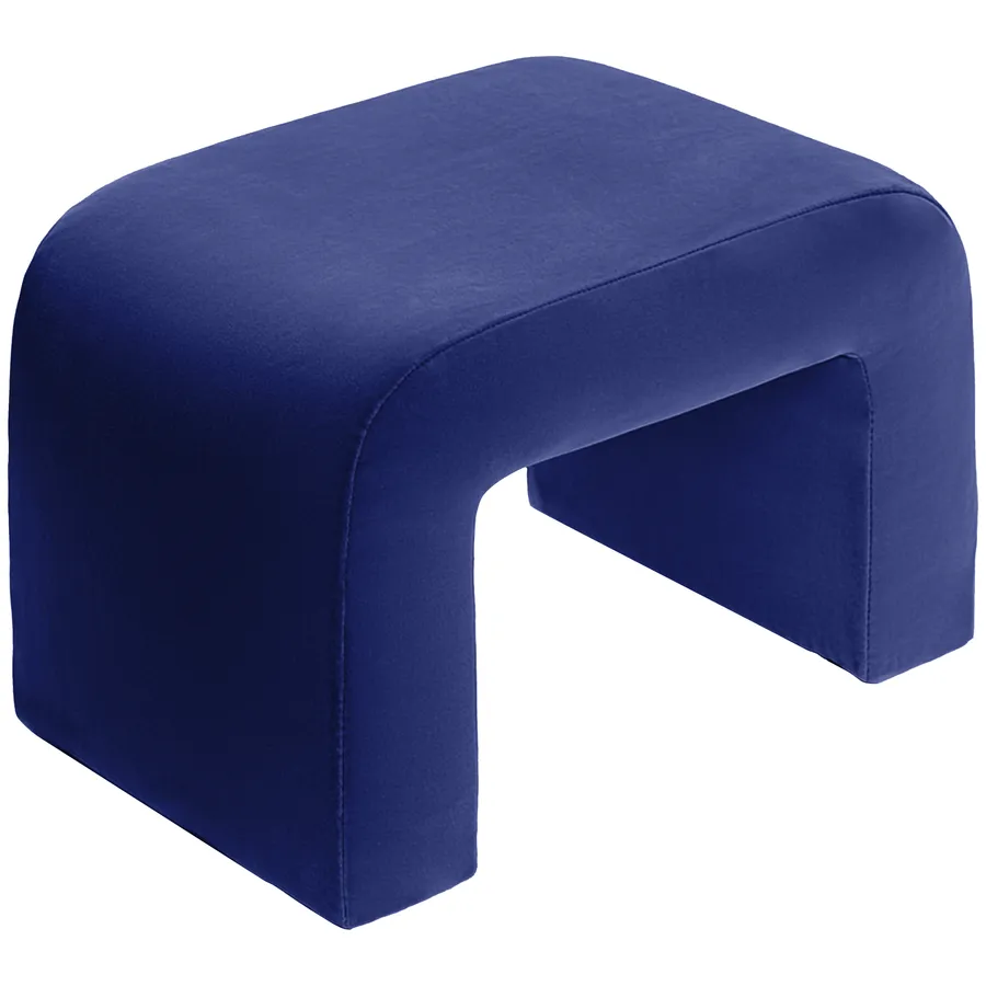 Пуфик "Боу" мини синий Ван Гога бархат - Фото миниатюра 2