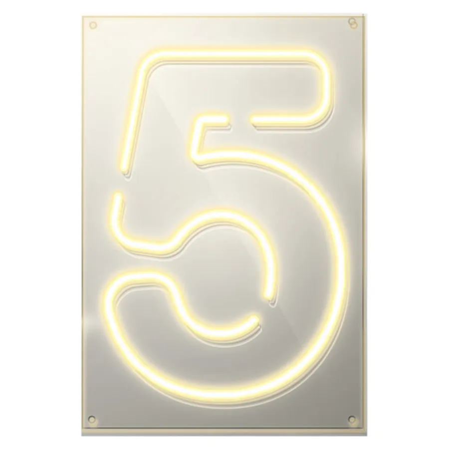 Неоновая надпись “5” - Фото миниатюра 1