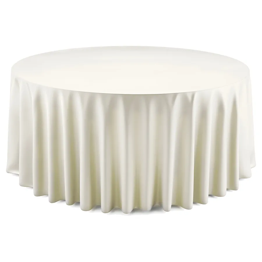 Скатерть "Шелк" айвори круглая - Фото миниатюра 1