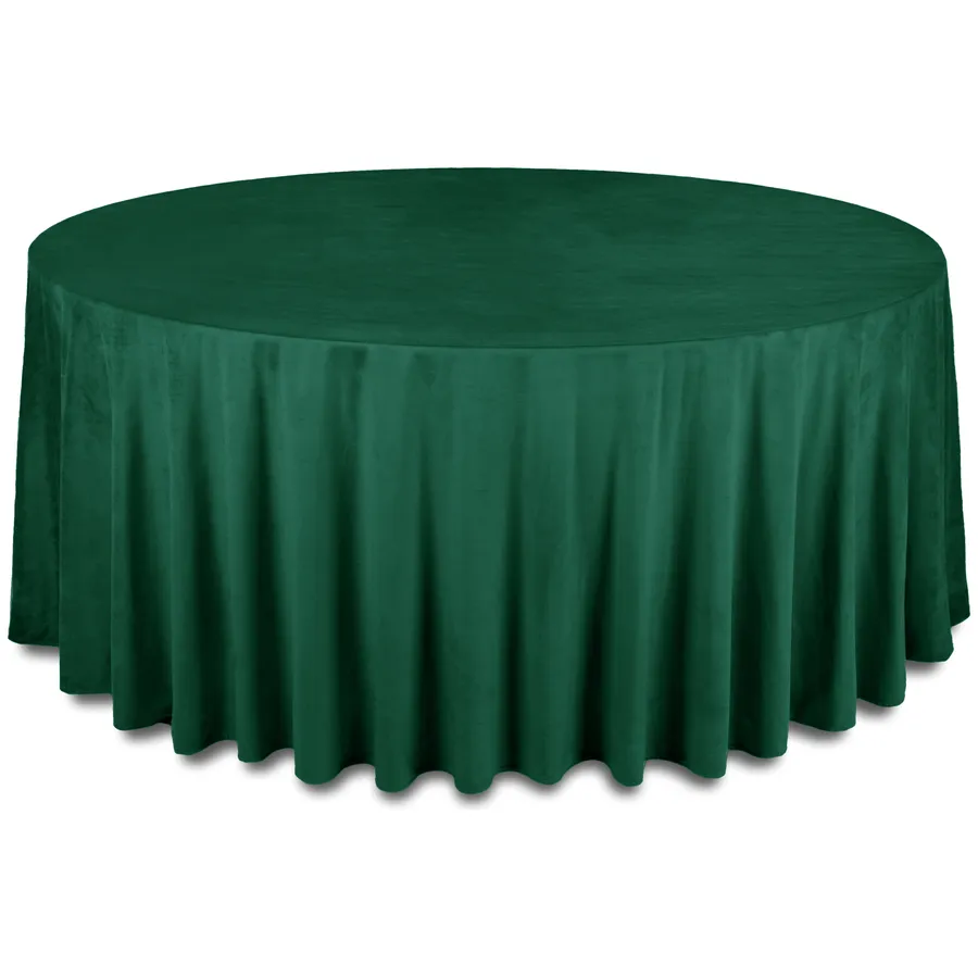 Скатерть бархатная "Бета" зеленый малахит круглая - Фото миниатюра 1