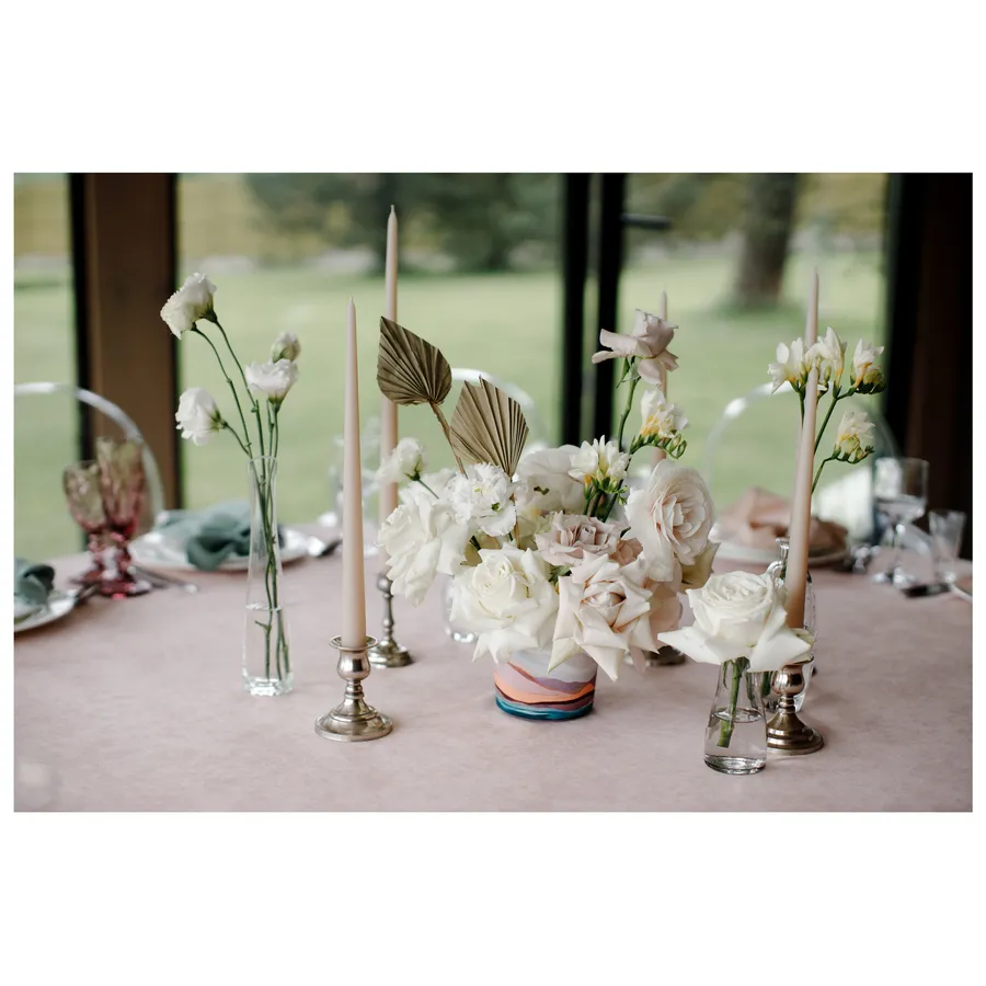 Скатерть канвас "Гамма" пудровая круглая - Фото миниатюра 3