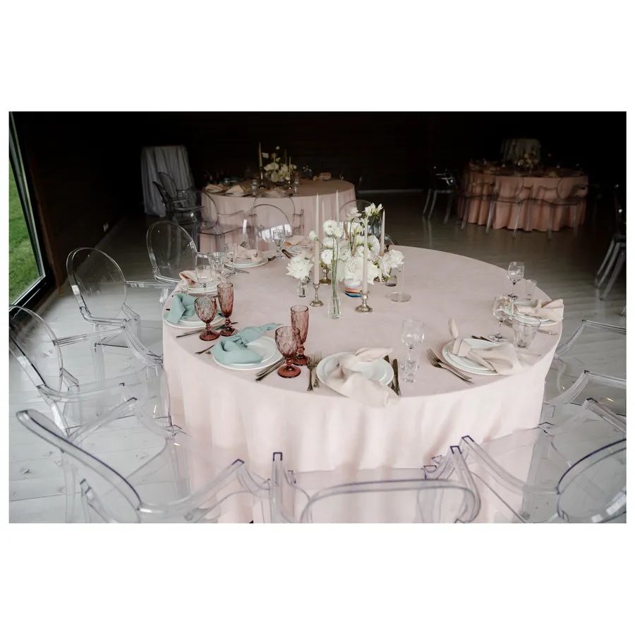 Скатерть канвас "Гамма" пудровая круглая - Фото миниатюра 6