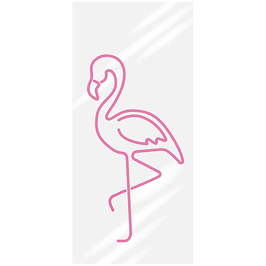 Неоновый силуэт "Фламинго" правый - Фото миниатюра 1
