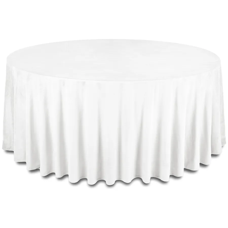 Скатерть бархатная "Бета" белый ландыш круглая - Фото миниатюра 1