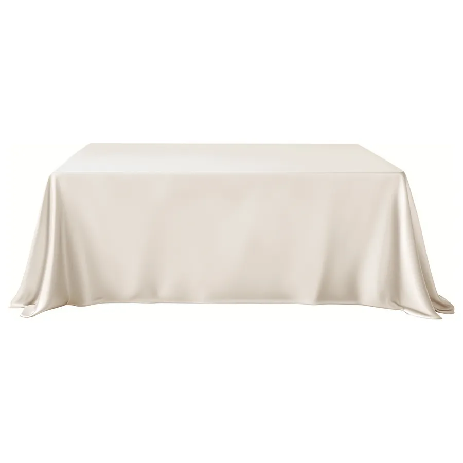 Скатерть "Шелк+" кремовая прямоугольная - Фото миниатюра 1