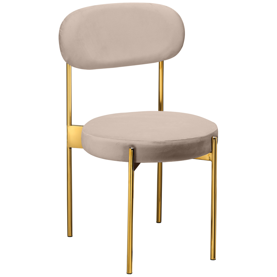 Стул «Тотем» золотой, серо-бежевый теплый бархат - Фото основное 1