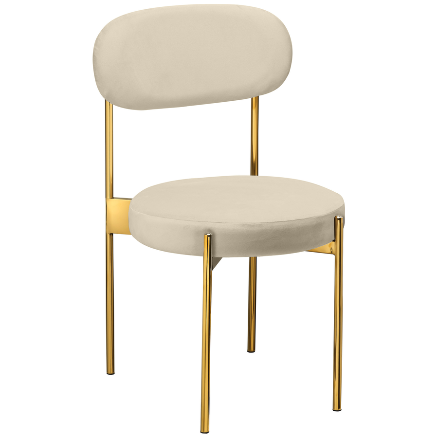 Стул «Тотем» золотой, сливочно-молочный бархат - Фото основное 1