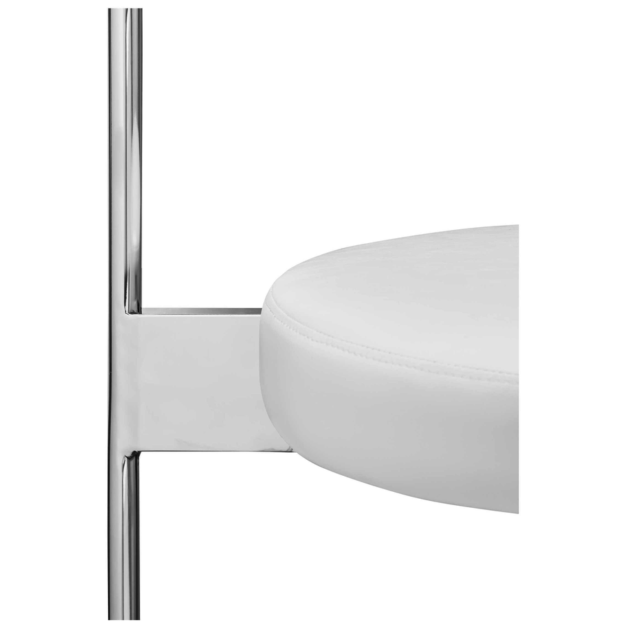 Стул «Тотем» серебряный с кожаной спинкой - Фото миниатюра 3