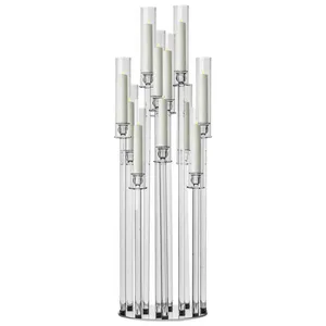 Канделябр «Пламп» на 12 свечей прозрачный стеклянный