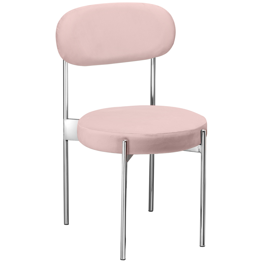 Стул «Тотем» серебряный, пыльно-розовый бархат - Фото основное 1