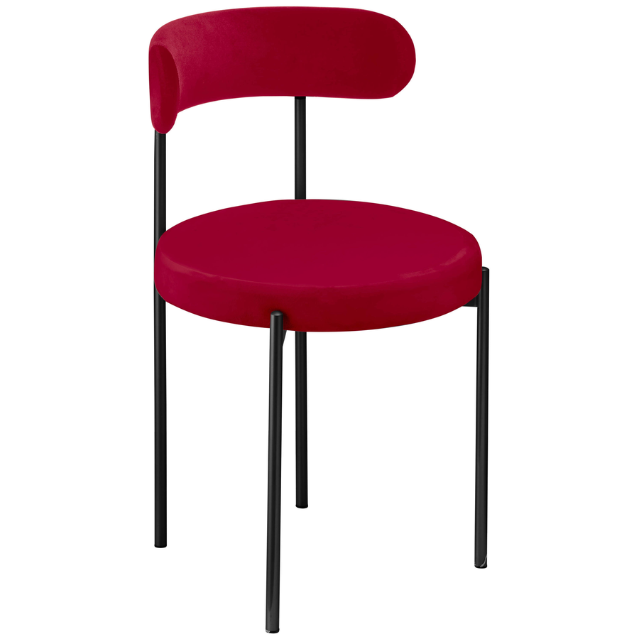Стул «Лира» черный, красная малина бархат - Фото основное 1