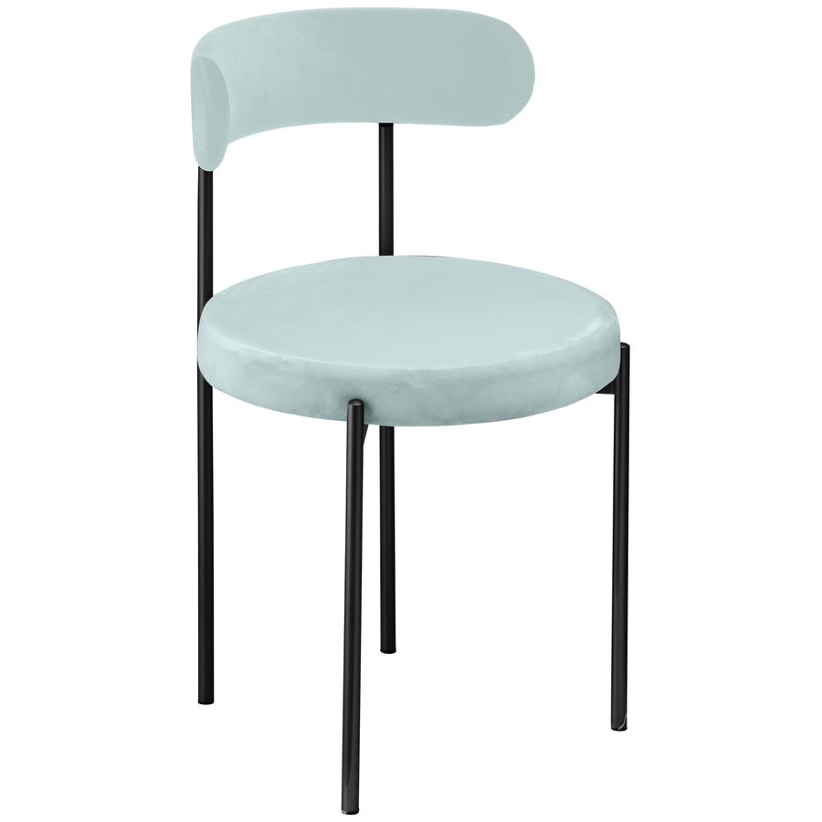 Стул «Лира» черный, голубой бархат - Фото основное 1
