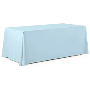 Скатерть прямоугольная широкая бархатная небесная - Фото 1